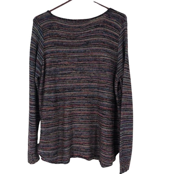 Avenue Woman Small Mixed Thread Sweater, Multicolored Soft Threads, Plus 18/20 - Picture 2 of 7